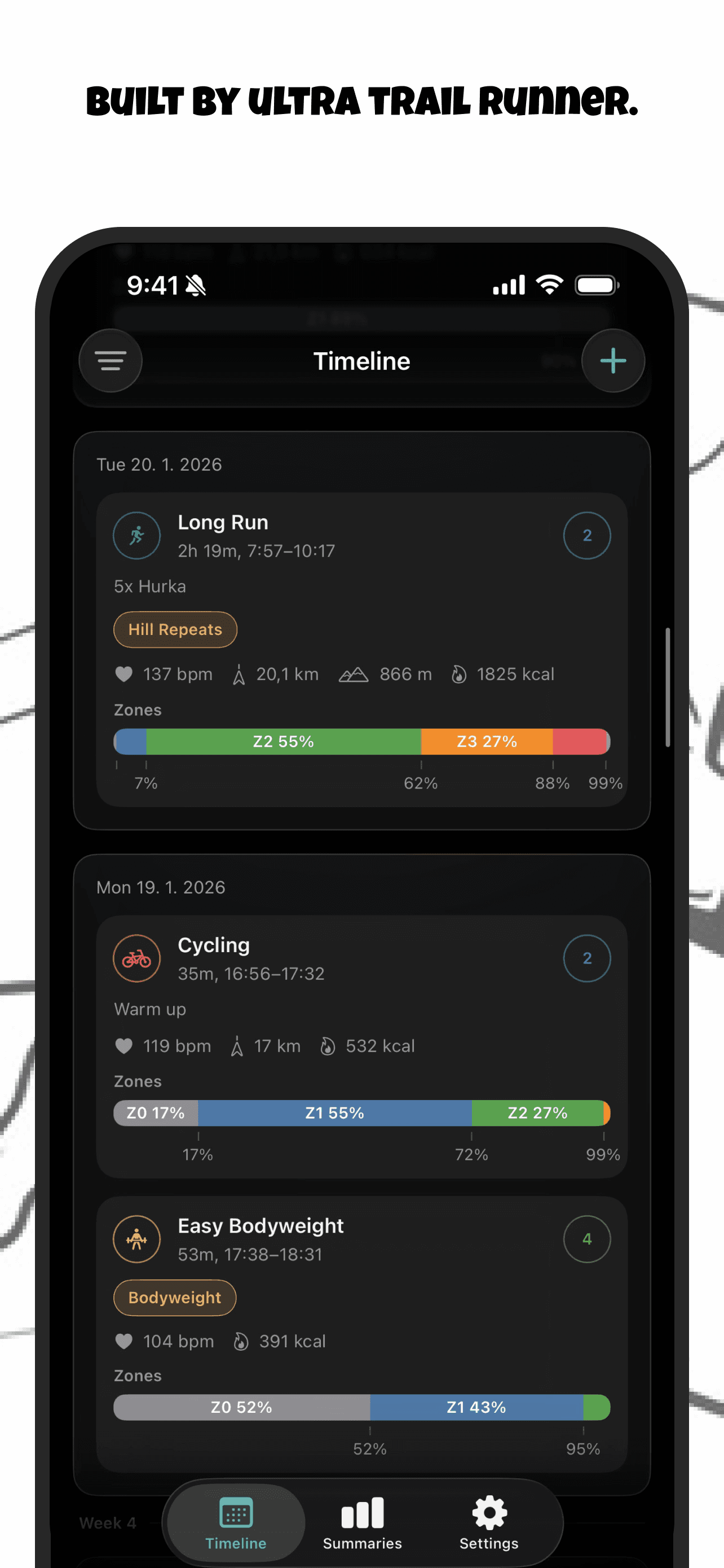 Zone Training Log App Store screenshot 2