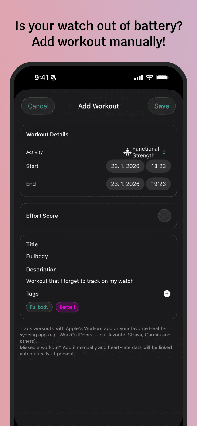 Zone Training Log App Store screenshot 8